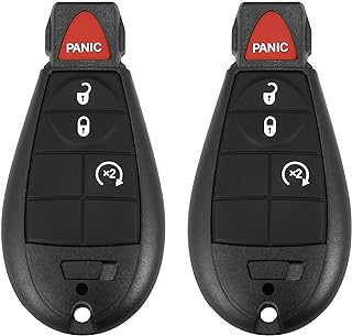 X AUTOHAUX 2pcs Replacement Keyless Entry Remote Car Key Fob M3N5WY783X 433Mhz for Dodge Grand Caravan Challenger Charger Durango for Ram 4 Button with Door Key