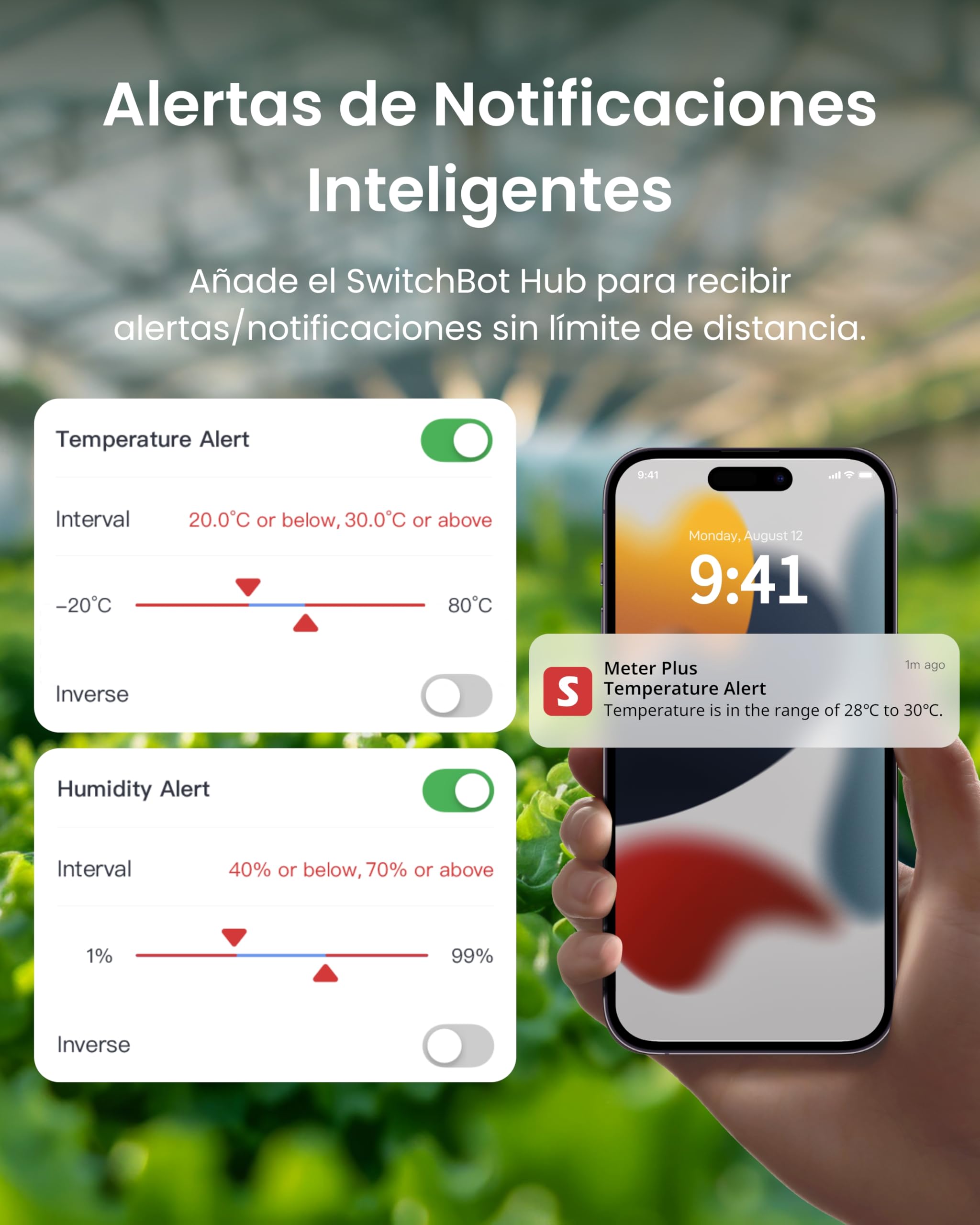 SwitchBot Termómetro Higrómetro Interior Lote de 2 con Hub Mini Matter, Higrómetro Bluetooth Digital Sensor de Temperatura y Humedad con Aplicación y Almacenamiento de Datos, Sensor de Punto d