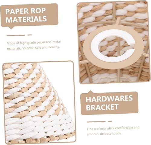 Miniatura 6 de LIFKOME Pantalla tejida para lámparas de pie de mesa, cubierta de luz de tejido retro, pantalla decorativa para sala de estar, dormitorio, estudio,