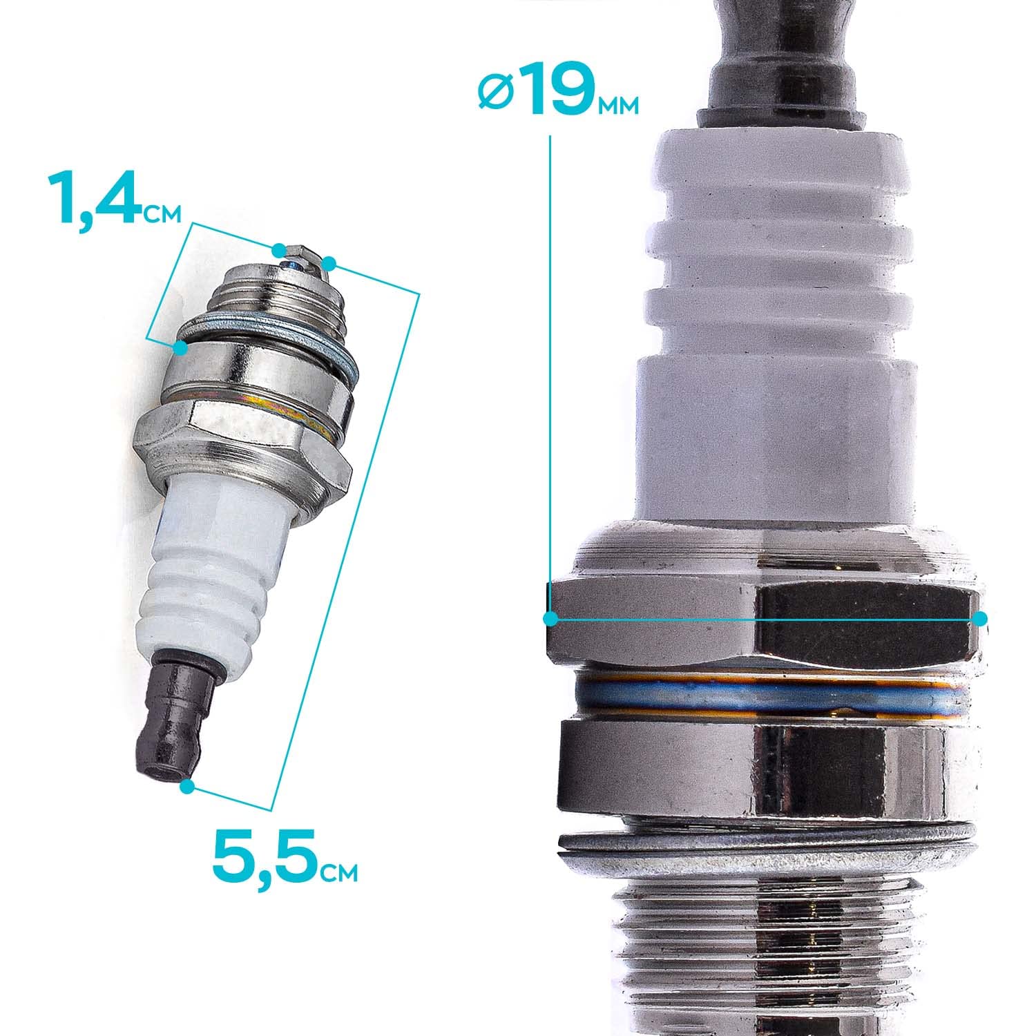BOUDECH Set di 5 Candele per Motori a 2 Tempi - l8rtf/bm6a/l7t - compatibili con decespugliatori mototrivelle motoseghe e motozappe