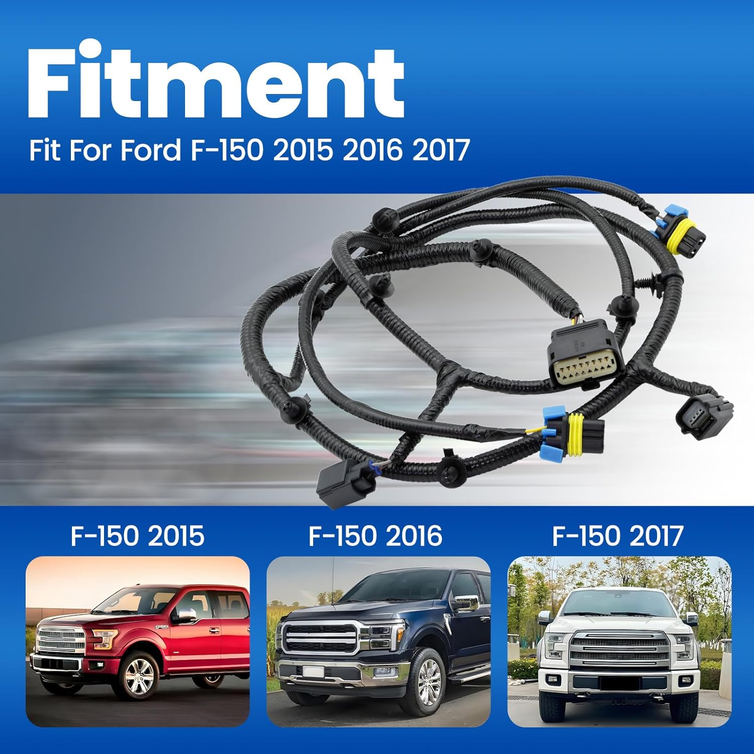 ASTROSYNC Front Wire Harness Fit for Ford F-150 King Ranch Lariat 2015 2016 2017 Replace FL3Z-15K867-E FL3Z15K867E