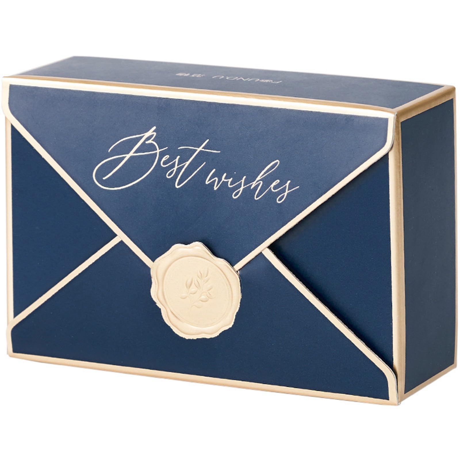 BBTISG 50 Pcs Wedding Candy Boxes, Bronzing Envelope Shape Gift Boxes for Wedding, Baby Shower, Birthday Party, Christmas Favour (Blue)