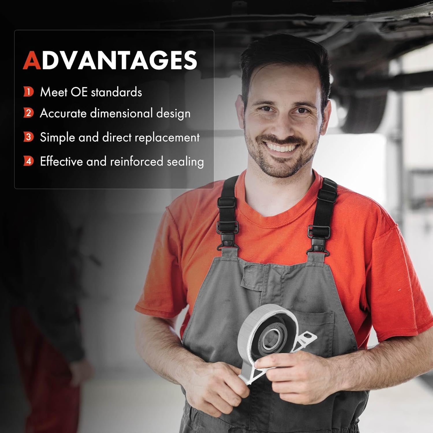 A-Premium Center Mount Drive Shaft Center Support Bearing Compatible with Mercedes-Benz W202 Series C220 1994-1996 2.2L, C230 1997-1998 2.3L, Replace # 2024100381, 2024100381S, Carrier Bearing