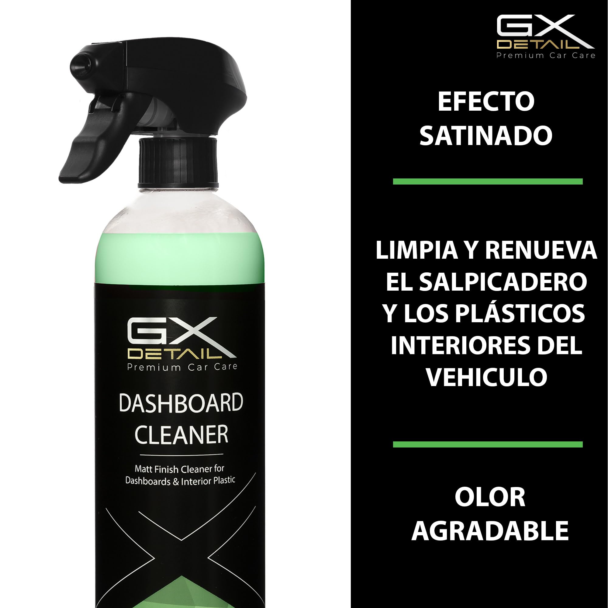 GxDetail Limpia Salpicaderos para Coche 5 Litros – Renueva y Protege Plásticos y Vinilos – Efecto Antipolvo y Acabado Mate – Fórmula No Grasa y Fácil Aplicación.