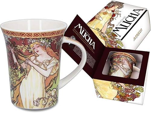 Carmani - Taza de té y café de 10.1fl oz, taza decorativa de verano de cuatro temporadas, taza de café grande de porcelana, embalada
