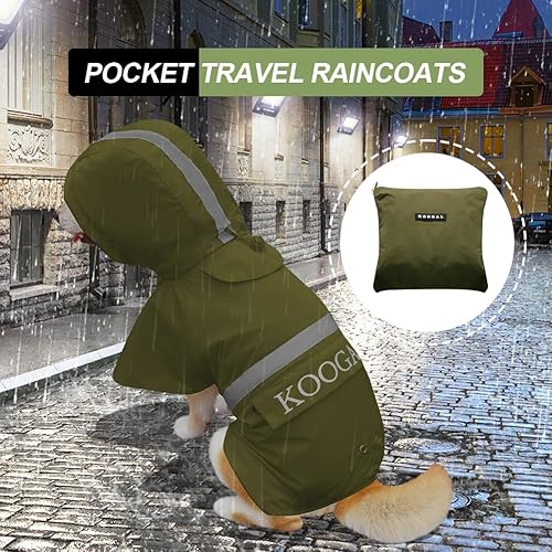 Miniatura 2 de Impermeable para perros grandes para mascotas, poncho impermeable para perros medianos y grandes, chaqueta de ropa (2XL, verde)