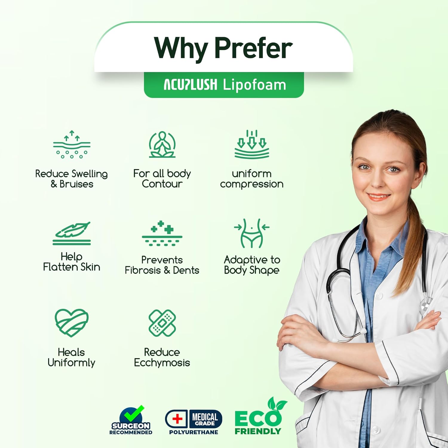 3 Pack Lipo Foam Pads - Post Surgery Ab Board for Liposuction Recovery, Flattening Abdominal Compression Garments for Tummy Tuck Surgery (8” x 11” x 0.5”) - Image 6