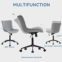 Vista 78 de YOUNIKE Silla de oficina, silla de escritorio sin brazos con ruedas, sillas giratorias ajustables para computadora de oficina en casa, silla