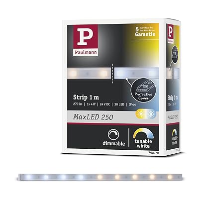 Paulmann 79878 MaxLED Bande lumineuse à LED 250 Blanc tunable Protection IP44 1 m 2700 K