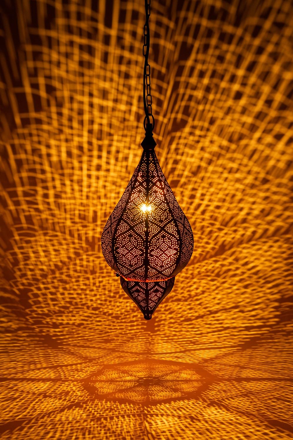 Marrakesch Suspension orientale Kihana Gold - Suspension en métal 40 cm