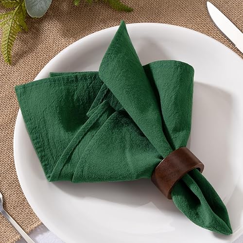 Miniatura 2 de MLMW Juego de 6 servilletas gruesas de lino y algodón, servilletas de tela suave de 17 x 17 pulgadas, servilletas rústicas a granel de mesa de otoño