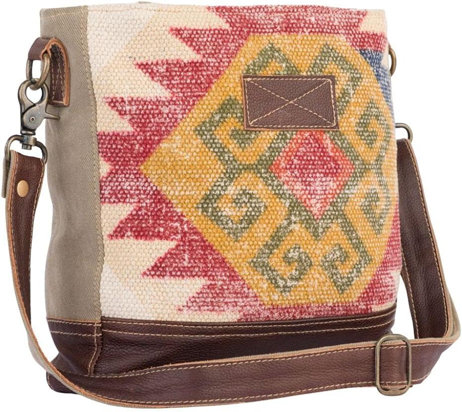 Myra Bag Sober Love Shoulder Bag Upcycled Canvas, Leather & Rug S-2217