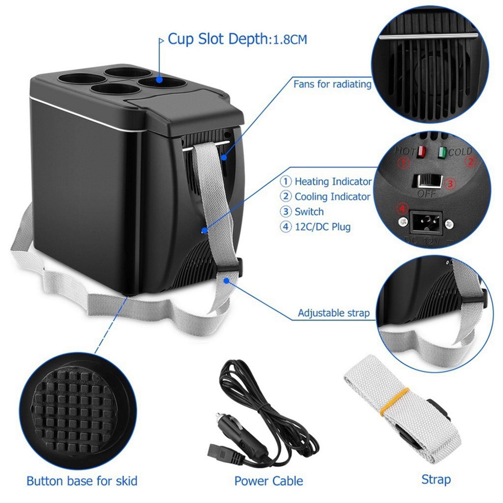 Amazon.co.jp: LOPADE ミニカー冷凍庫-12V個人用冷蔵庫6L-ポータブル