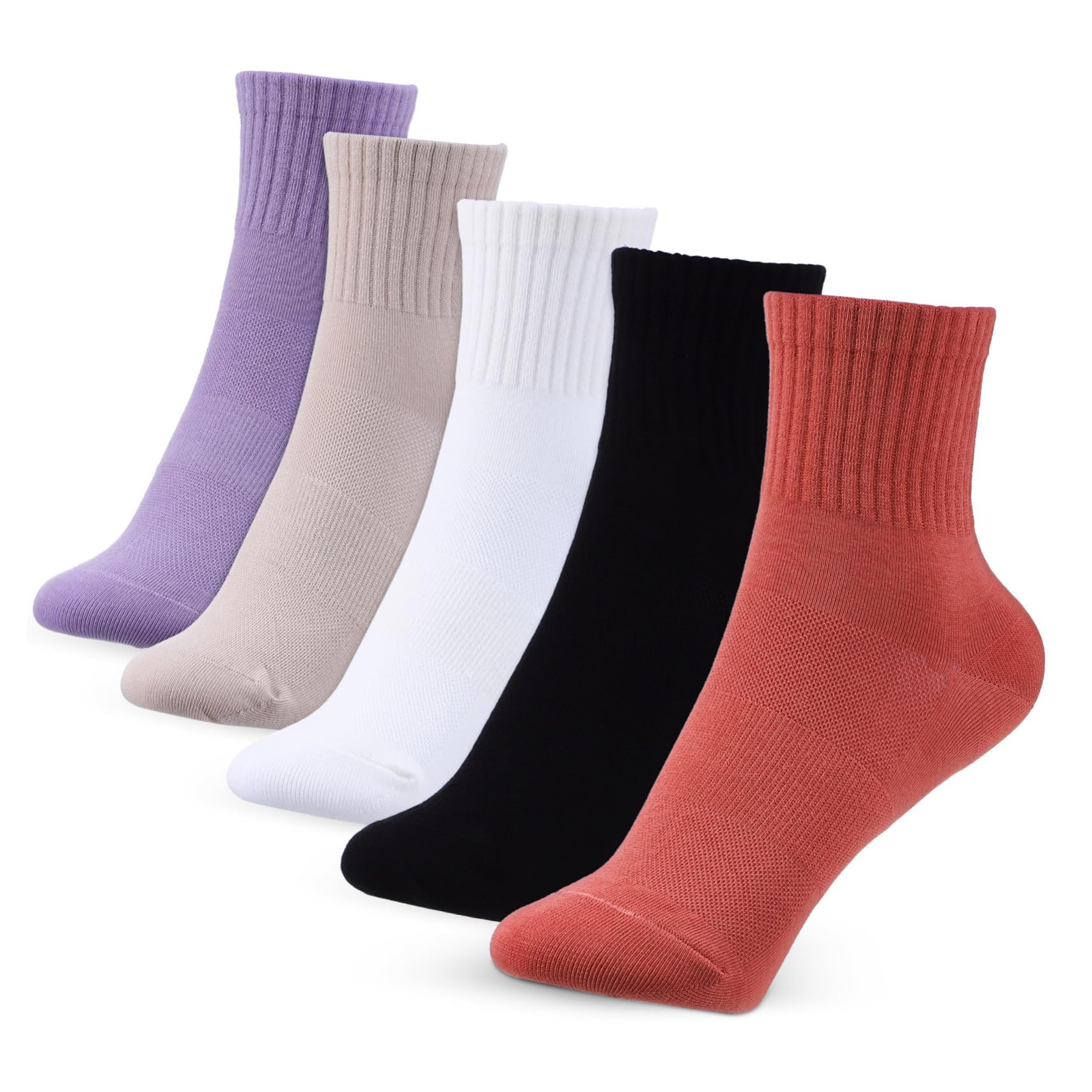 Mipcase 10pares Calcetines de Algodón para Mujer Altos Deportivos Acolchados para Botas para Correr para Senderismo para Uso Diario y Casual