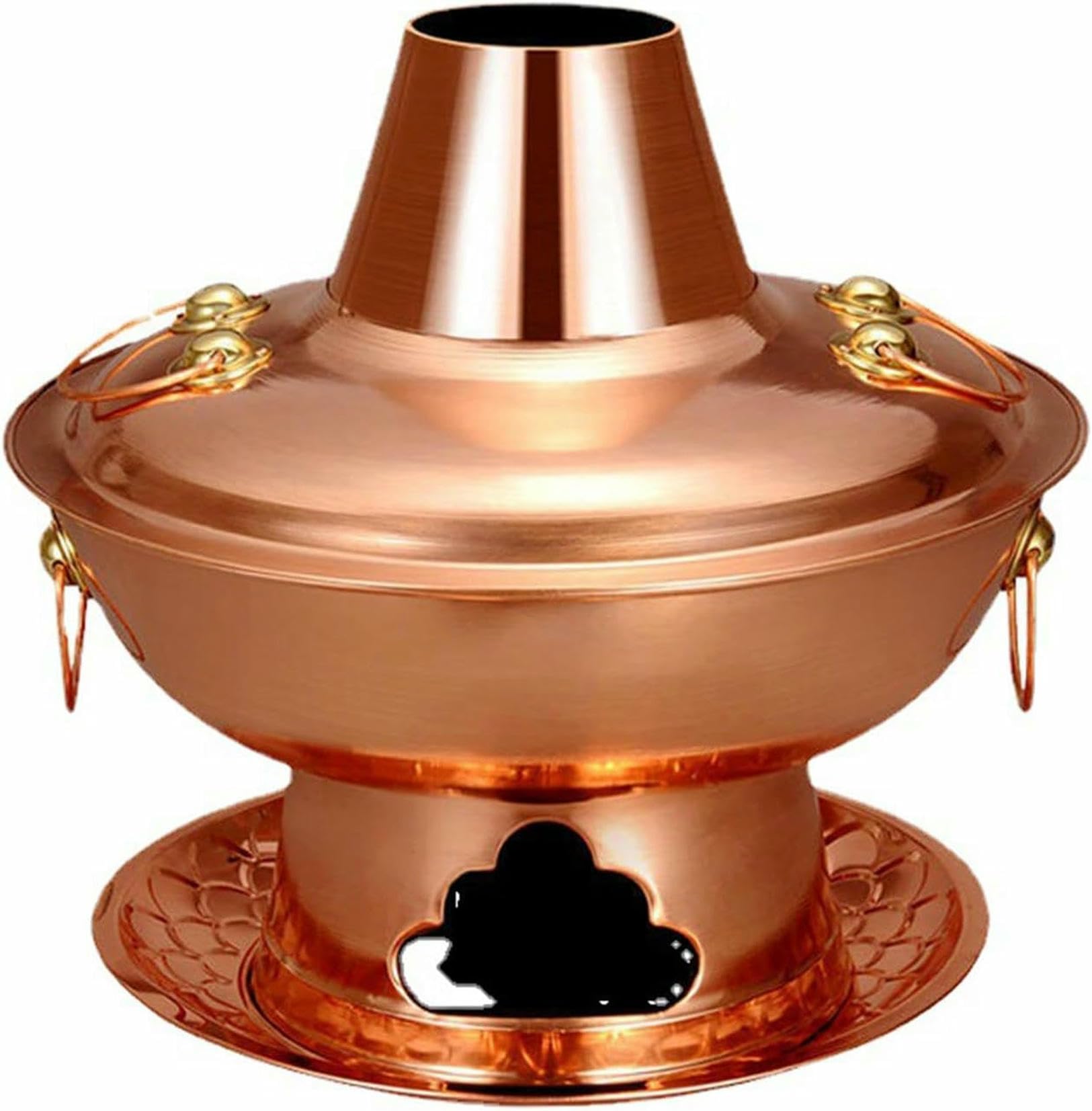 Ensemble de casseroles électriques traditionnelles chinoises en cuivre – Idéal pour la cuisine Shabu, le camping et la maison – Cadeau unique parfait