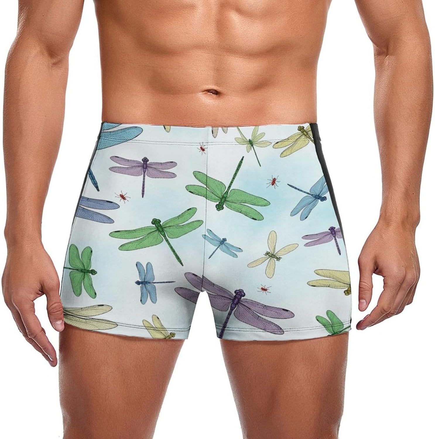 Men's Athletic Swim Trunks Quick Dry Bathing Suit Elastic Boxer Swim Briefs for Training and Swimming