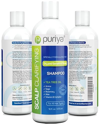 Miniatura 1 de Puriya Champú sin sulfato, acondicionador para el cabello con aceite de árbol de té y gel de baño para hombres y mujeres, juego de baño 3 en 1,