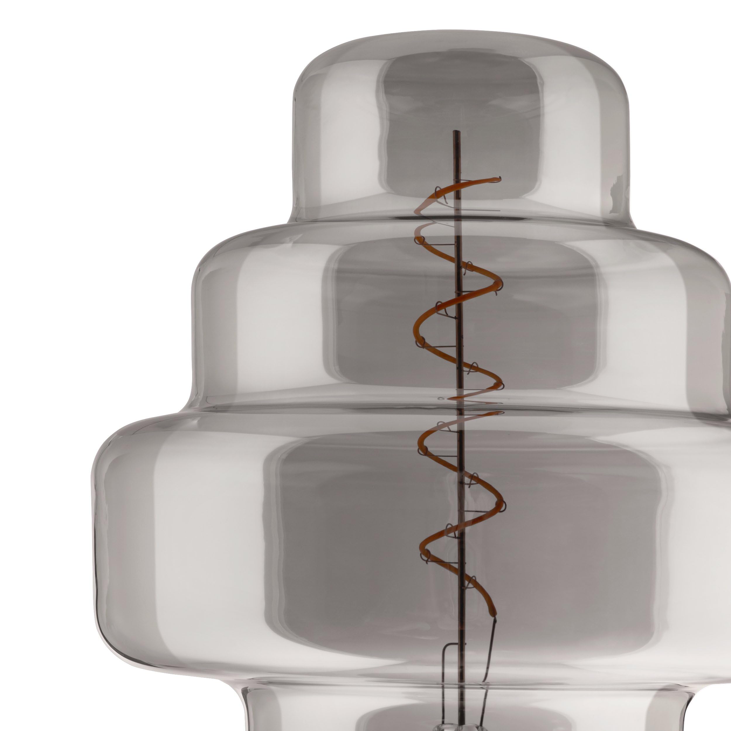 Eglo Lampadina XXL E27, dimmerabile, a spirale, stile rétro, molto | grande, in vetro fumé, 4 W, 110 lumen, luce bianca calda, 2000 K, lunghezza 29 cm