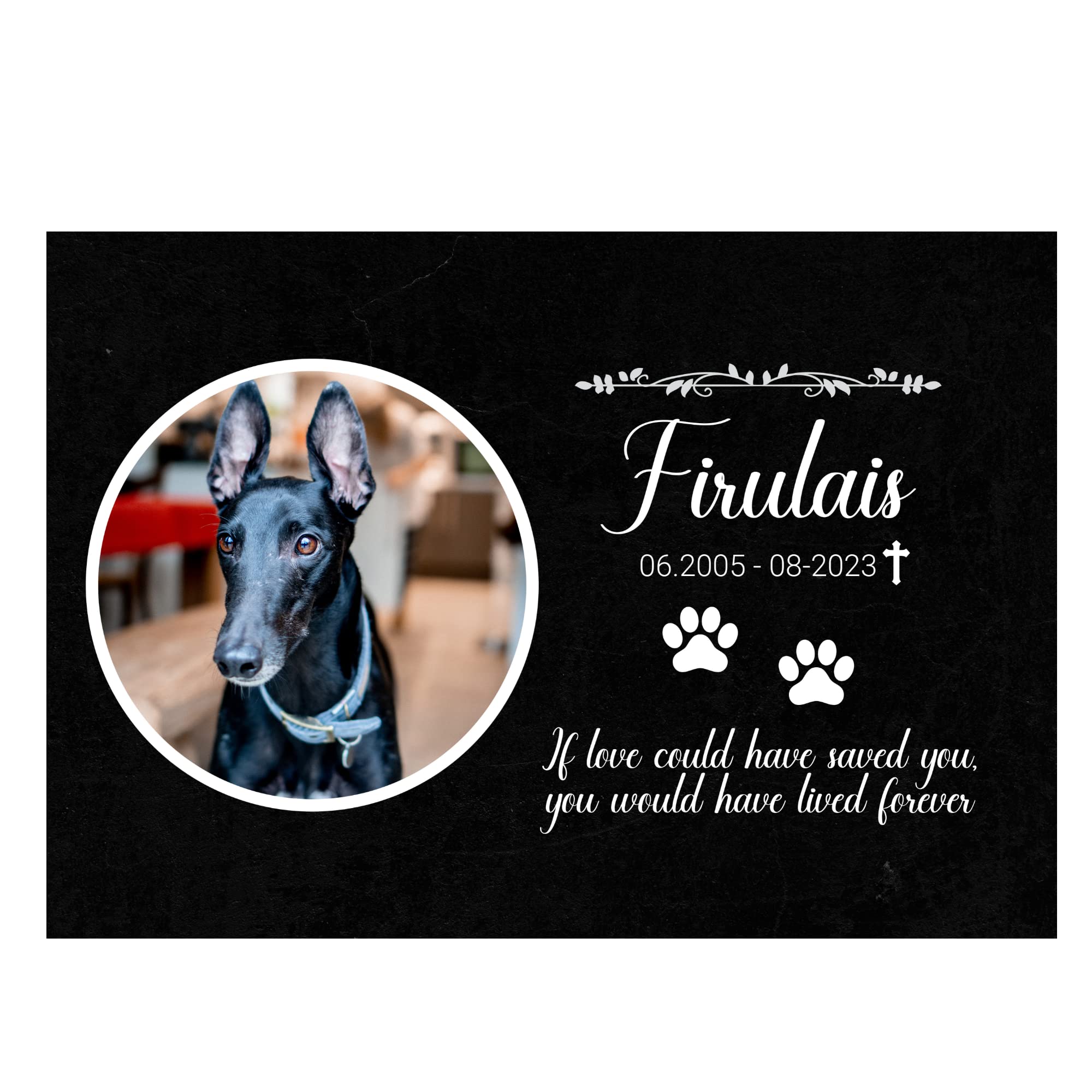 Azulejo Conmemorativo para Mascotas. Lapida Personalizada para Perros, Gatos o cualquier Mascota. 45 x 30 cms. Made in Spain. [Rarity Planet]