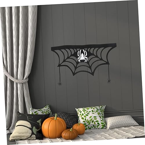 Miniatura 6 de Bufandas de tela de araña negra para Halloween, tela de araña, mantel de tela de araña negra, bufanda de mantel para chimenea, suministros de fiesta