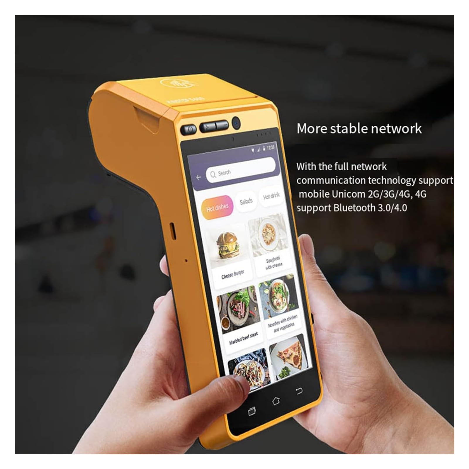 Terminale portatile di pagamento intelligente Mobile, Bluetooth Printing Cash Register All in One Touch Smart Pos Machine, portatile
