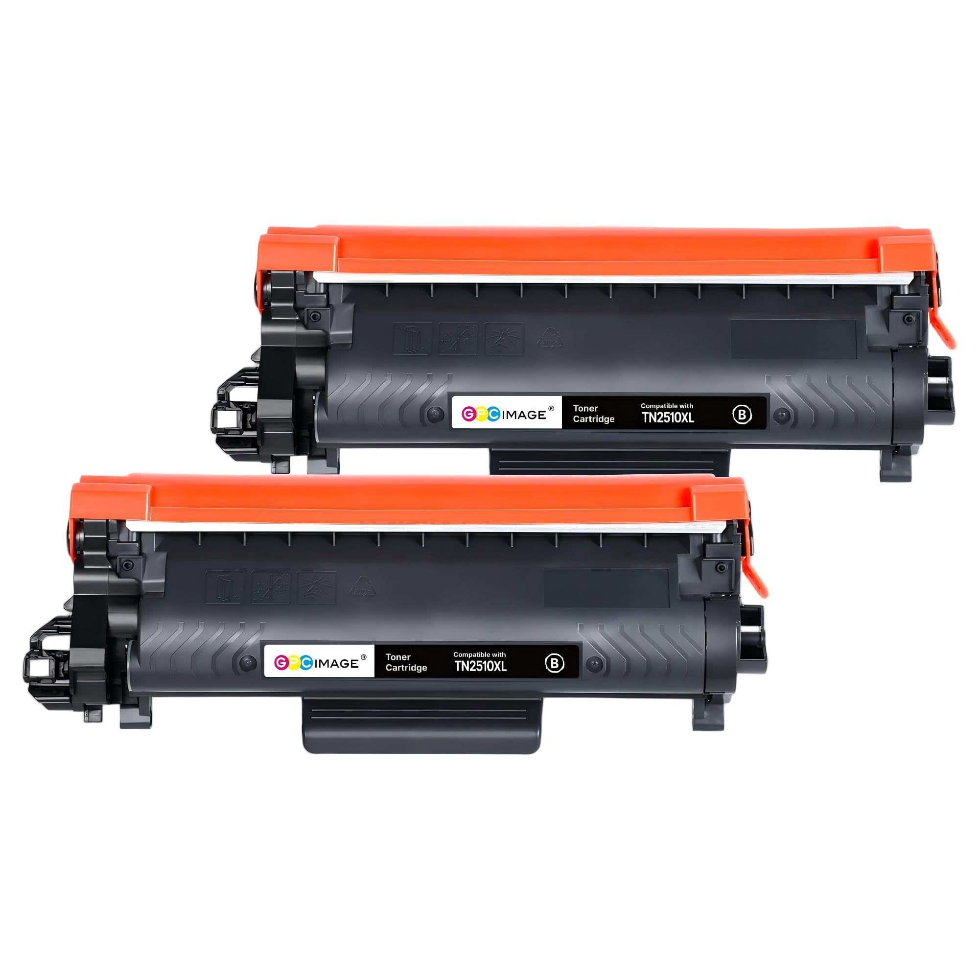 GPC IMAGE Kompatibel für Brother TN-2510 XL TN2510XL, 2er-Pack, Schwarz | für HL-L2400DWE, für MFC-L2800DW, für DCP-L2620DW, für MFC-L2860DWE