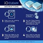 IO CLEAN Comprimés de nettoyage de la laveuse, 24 Compte (1 Année de disponibilité) – C'est profond. Clean Comprimés nettoyants pour lave-linge HE Charge avant & Charge supérieure – Détartrage de laveuse sans parfum pour le contrôle d'odeur