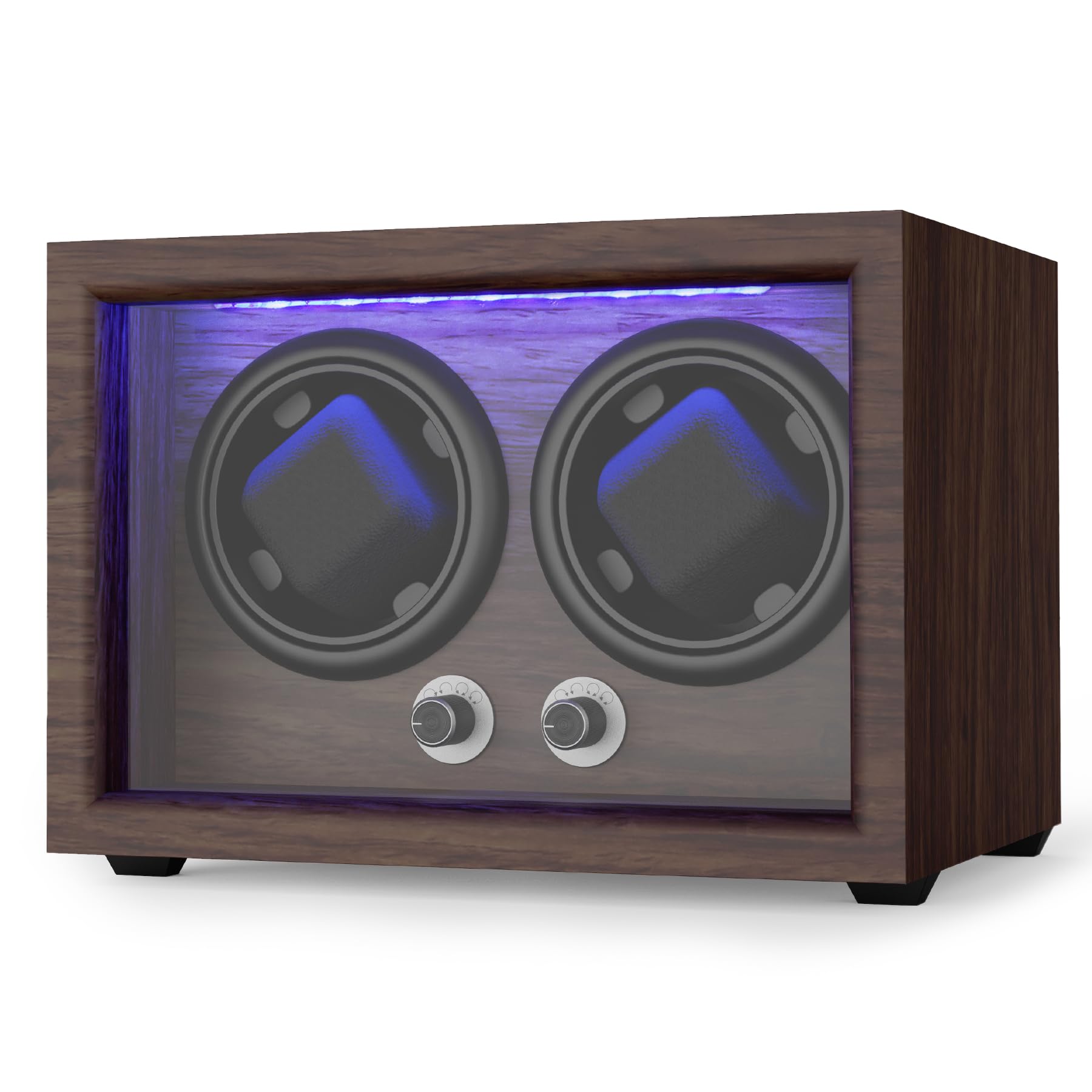 Uhrenbeweger mit 2 Aufzugsraum, Uhrenbeweger aus Holz für Automatikuhren, 2 Speicher Automatischer Uhrenbeweger Box für Display und Uhrenaufzug