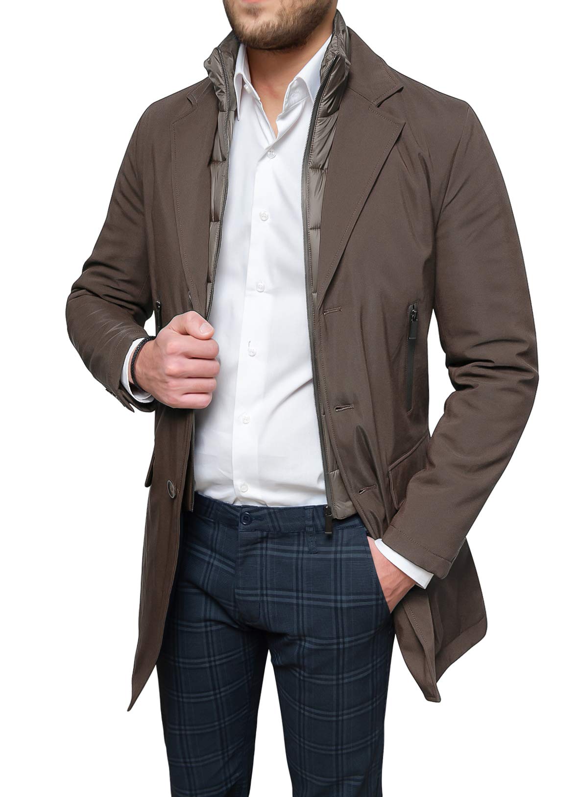 Giaccone piumino uomo Sartoriale giacca Soprabito Elegante casual Invernale