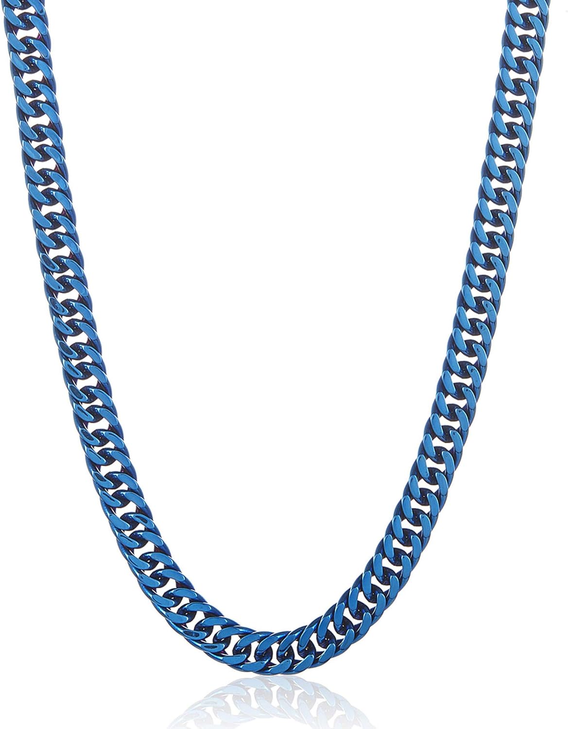 Crucible Men's Polished Stainless Steel Curb Chain Necklace (8mm) - 24