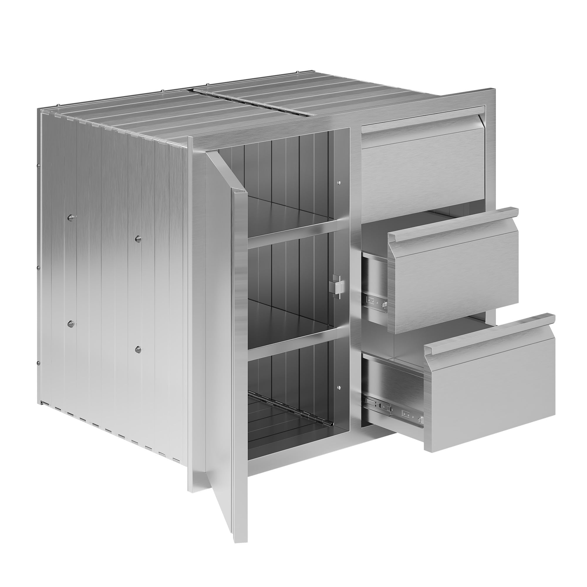 Jocisland 28-Inch Stainless Steel Outdoor Kitchen Drawer Cabinet