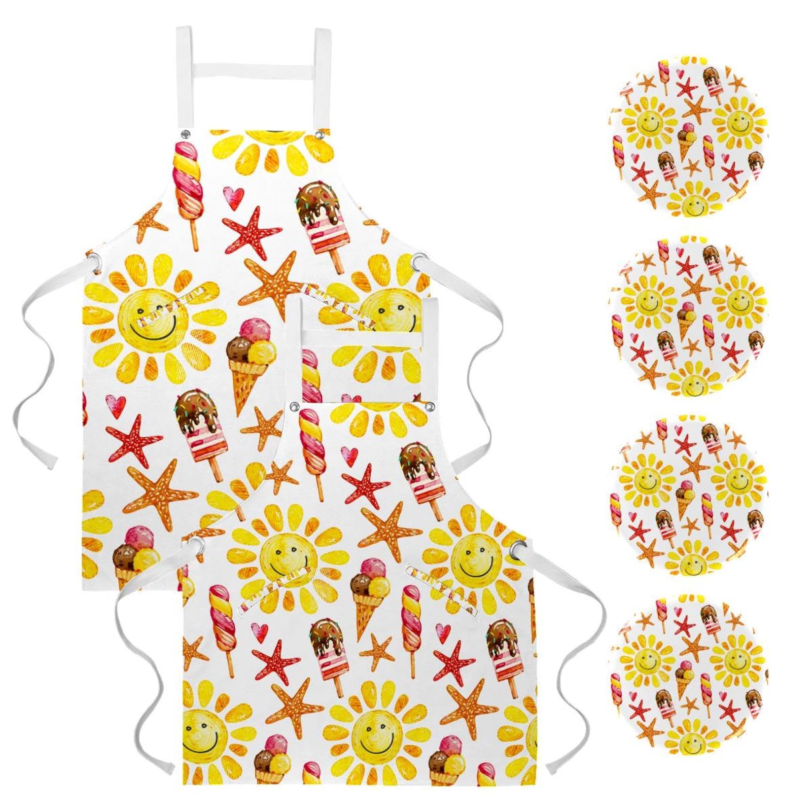 Tablier de serveuse multicolore pour le travail en restaurant et bistrot - 7