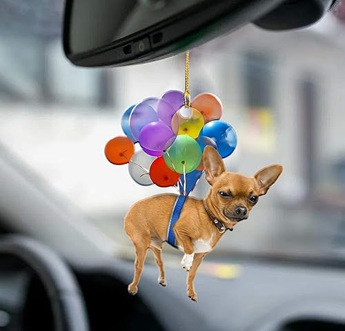 Chihuahua - Mosca de perro con burbujas – Divertido regalo para amantes de los dueños de perros Chihuahua – Adorno colgante de auto de cachorro