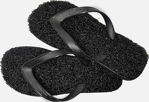 Miniatura 4 de CLEANUP Chanclas Hombres Negro Clásico Plano Exfoliante, Masaje y Relajante Sandalias de tanga cómodas y ligeras Fibras 100% veganas reciclables