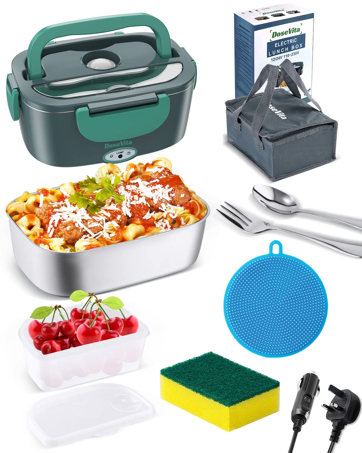 Dosevita Electric Lunch Box 80W Faster Heated Lunch Box Portable Food ...