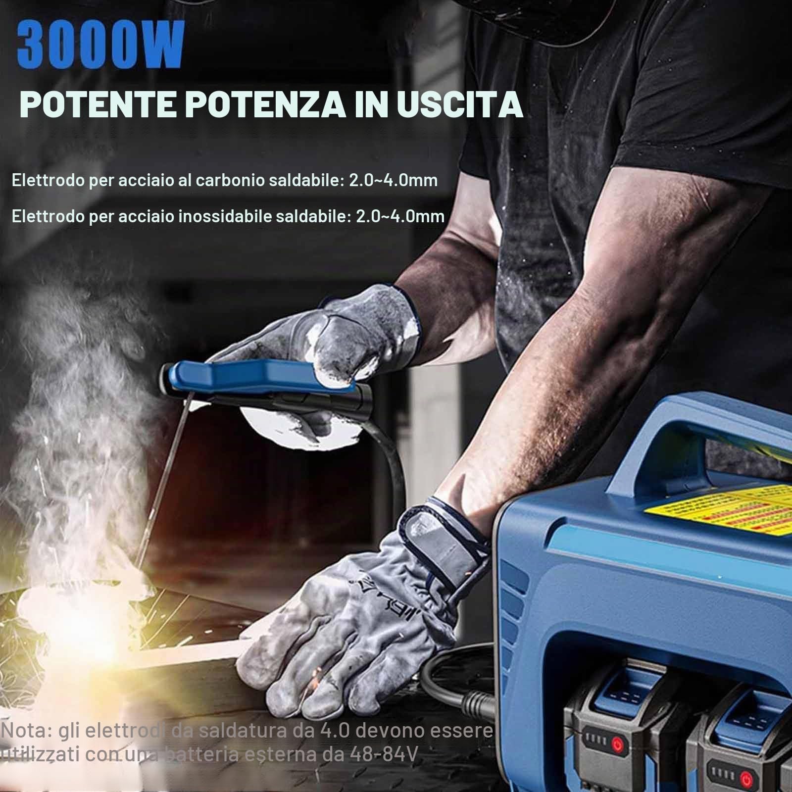 Saldatrice a Elettrodo,Saldatrice MMA Portatile Arc 220v 160a, Saldatrice con 4 Batterie 6,0 Ah,Saldatrice Inverter Igbt,Anti-Incollamento con Forza D'arco Ad Avviamento a Caldo