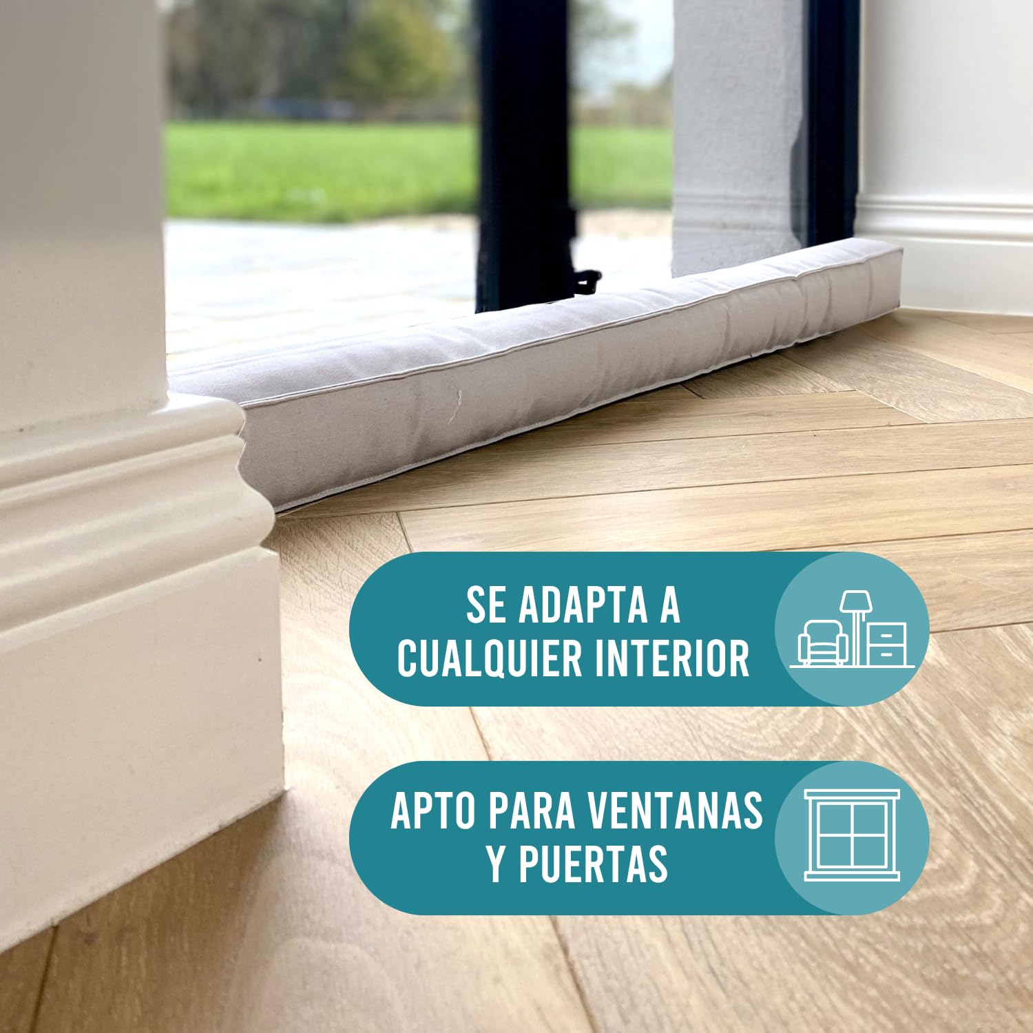 Burlete magnético para puertas de 90 cm – Junta para suelo de puerta gris – Protección contra corrientes de aire y ruido – Burlete cuadrado – Diferentes tamaños