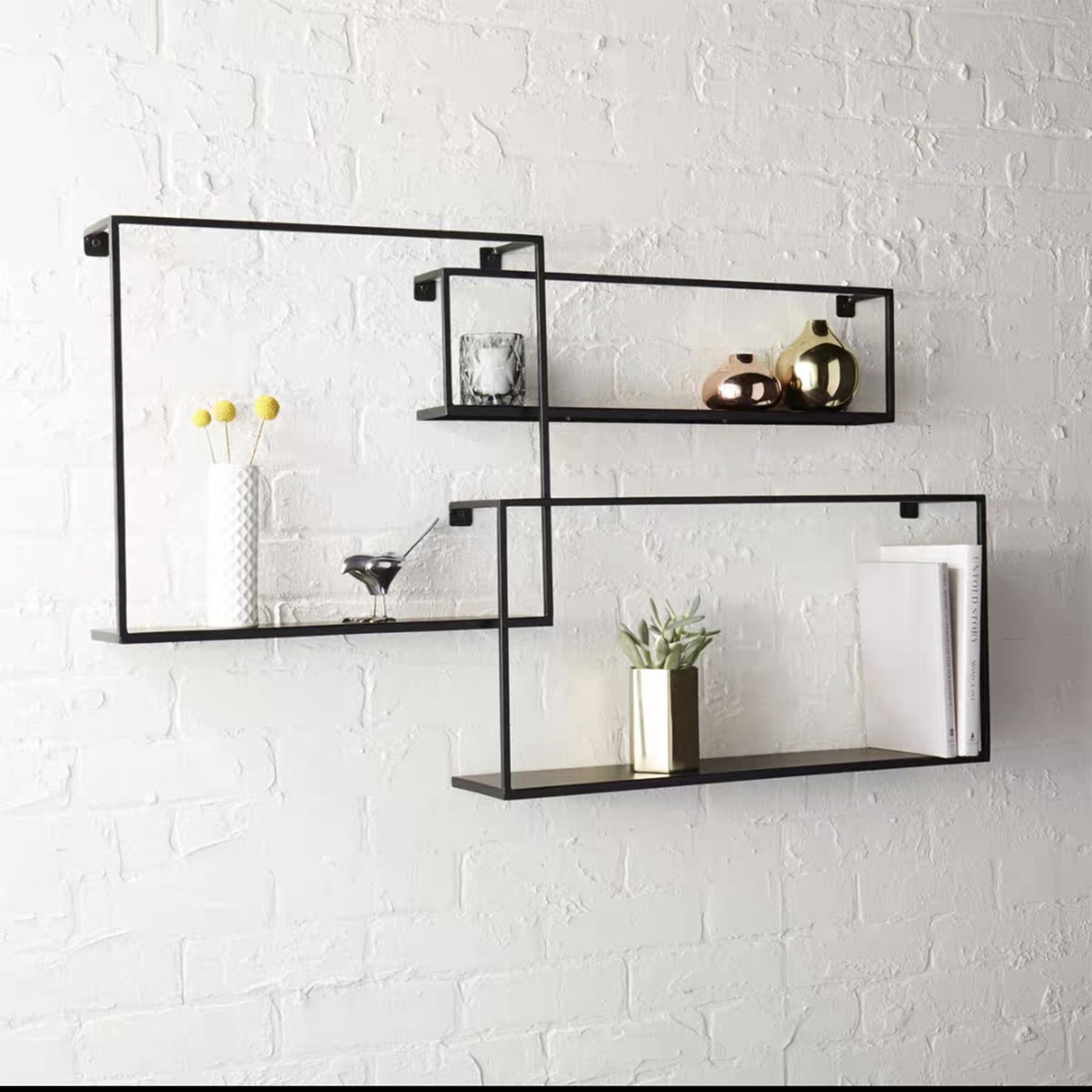 Étagère murale flottante fer noir support rangement bureau Slish