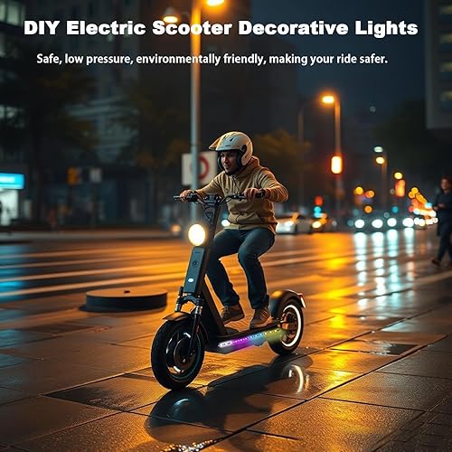 Miniatura 6 de 2 tira eléctrica LED bicicleta scooter luces noche ciclismo colorido lámpara impermeable seguridad monopatín scooter luces