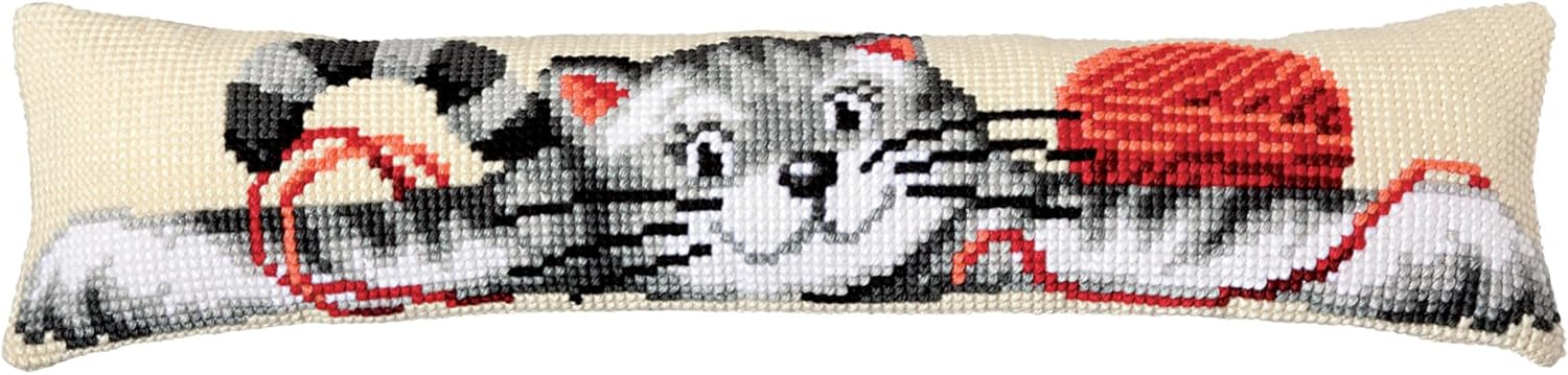 Vervaco Draught Excluder Playful Cat Cross Stitch Kit, Multi-Colour