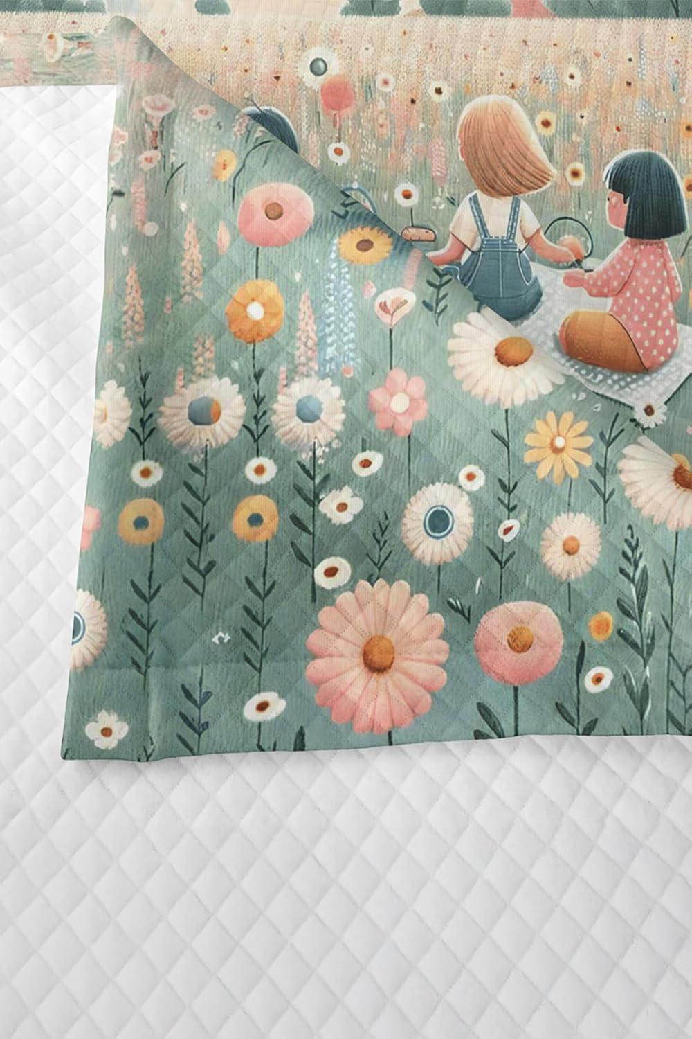 SODEF Single Size Quilt Set Air Balloons Print Kids and Teens Room Bedding Coverlet Lightweight Breathable Cotton Polyester Blend 2 Piece - Blue, One Size
