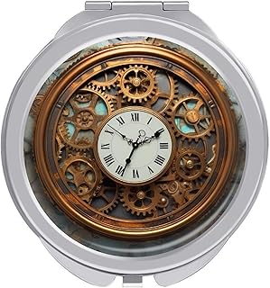 Rusty Steampunk Clock Travel Makeup Mirror 1x...