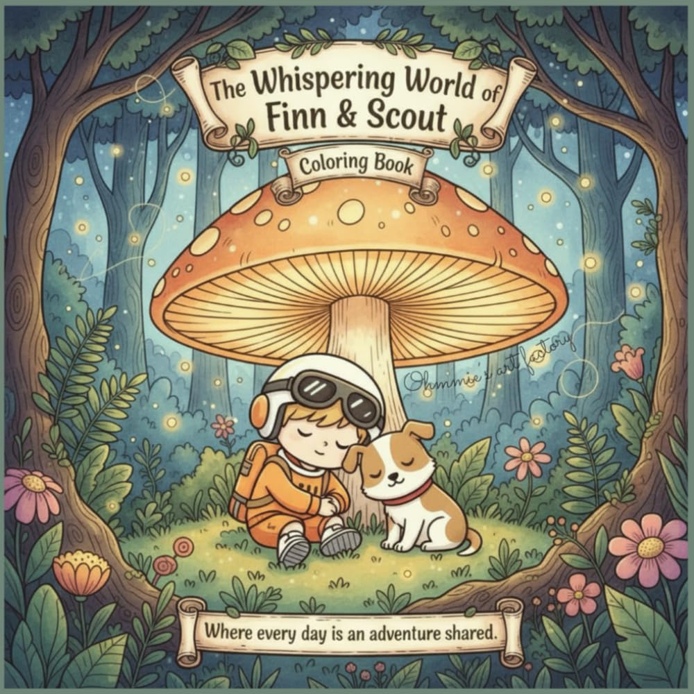 The Whispering World of Finn & Scout: Sweet & Cozy Adventures: A Friendship Coloring Book (Where every day is an adventure shared.)