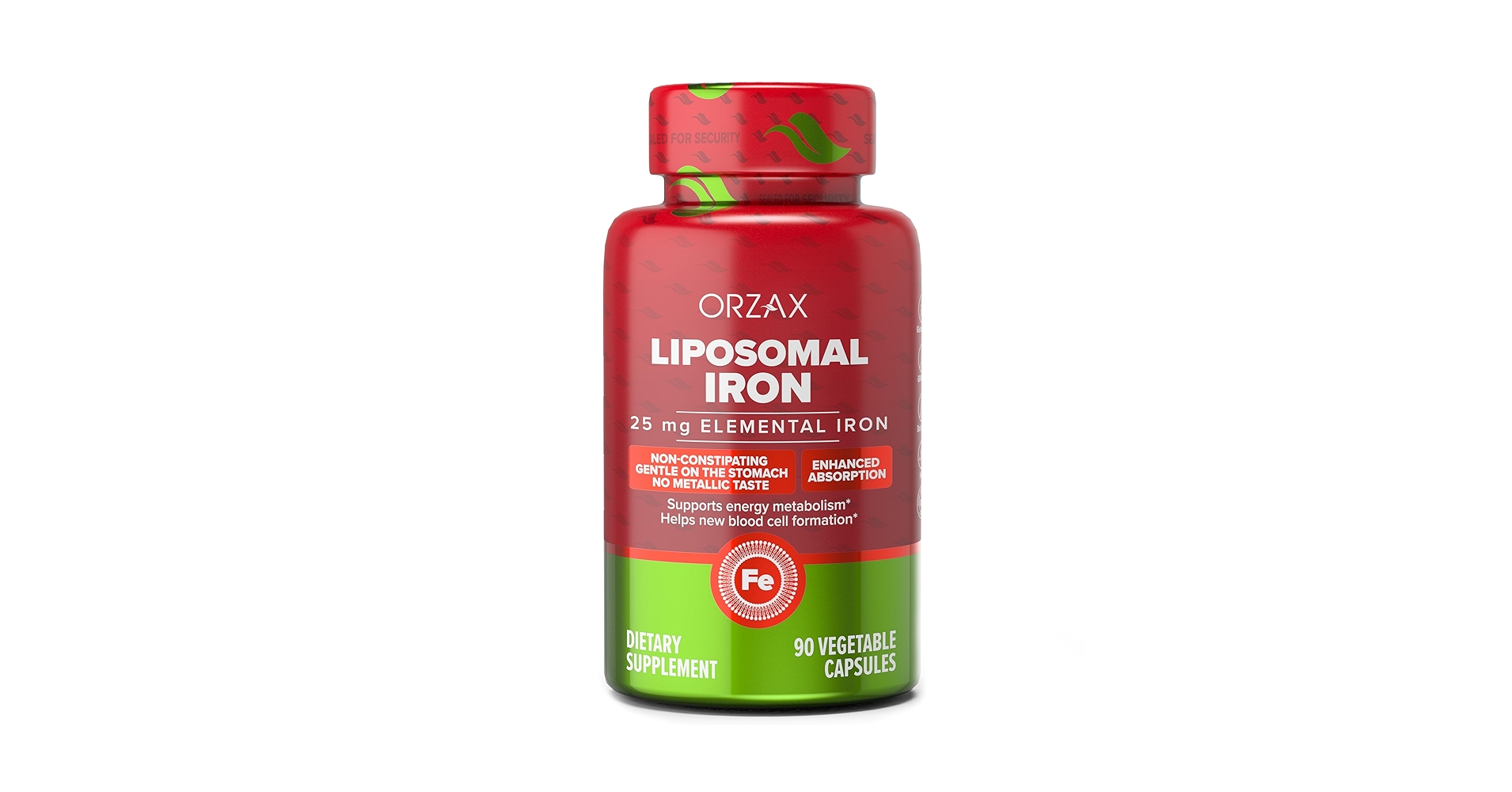 Amazon.com: ORZAX Iron Supplement 25 mg -Liposomal