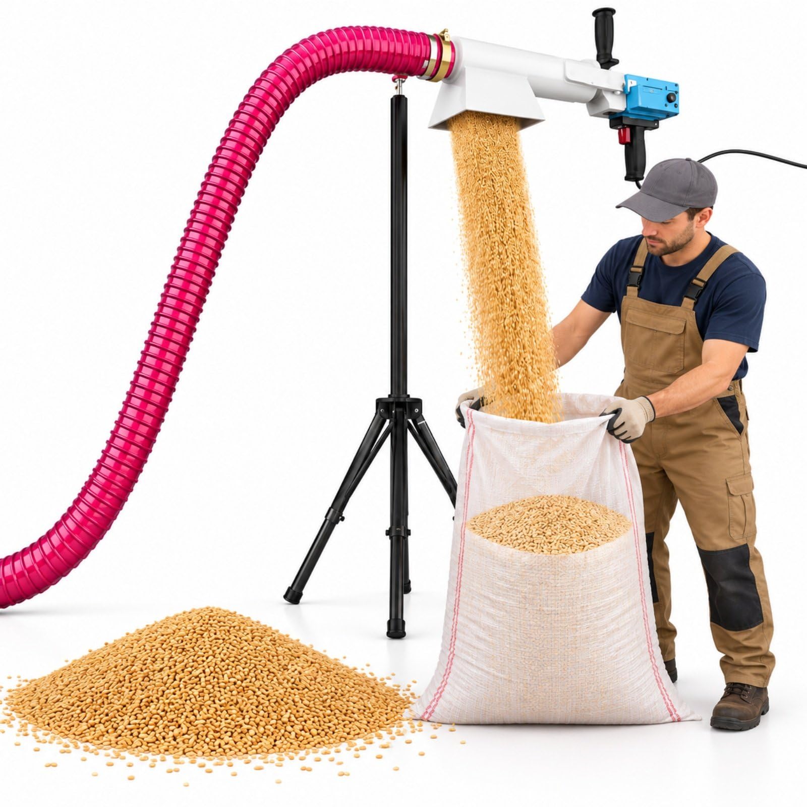 Transportador De Cereales, Sinfín para Cereales 2800W, 6-7 T/H 2m