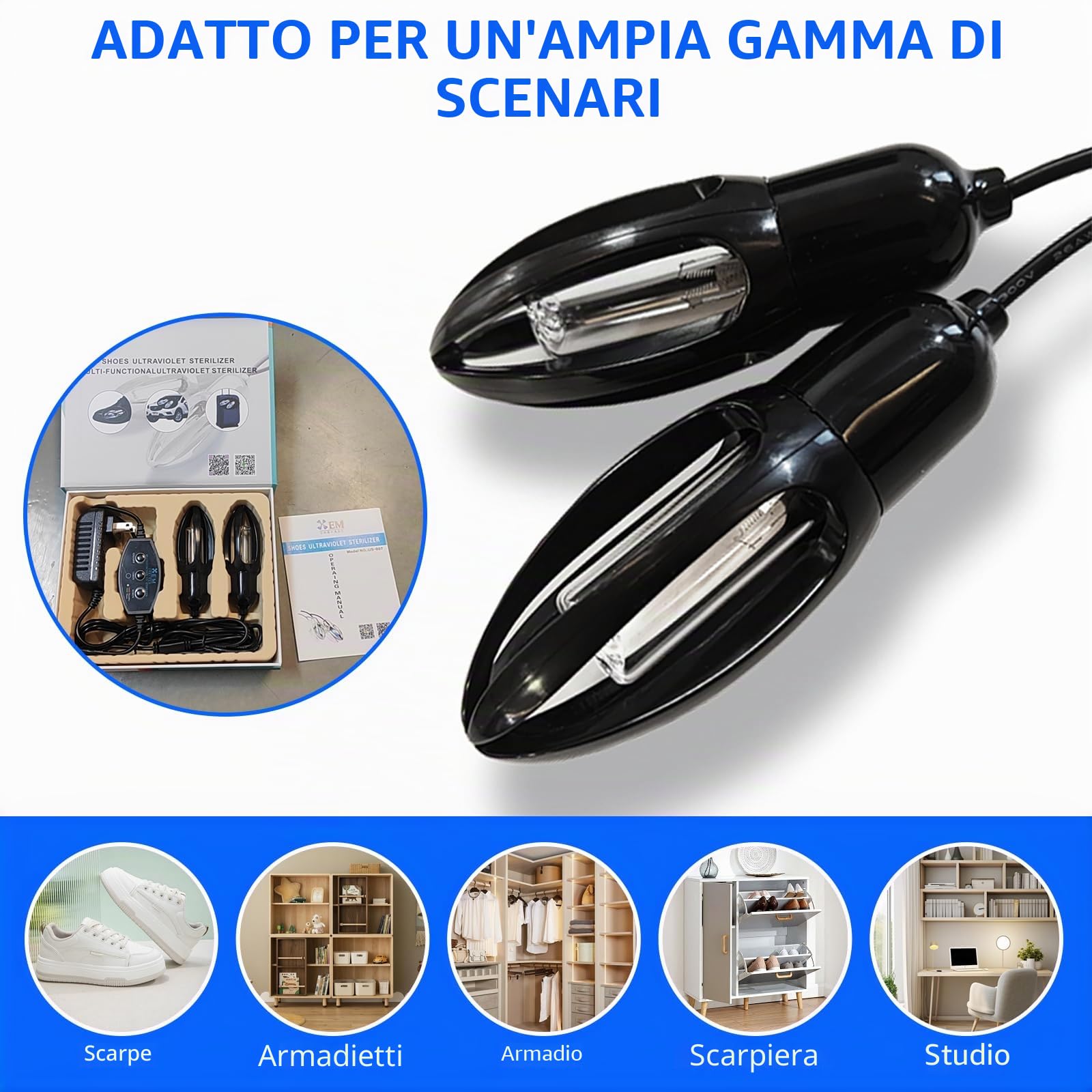 Deodorante UV Per Scarpe Da 10 W, Luce Elettrica Germicida UV Per Piedi, Disinfettante Per Scarpe E Stivali, Design Pieghevole Per Guanti Per Cappelli E Scarpe Argento