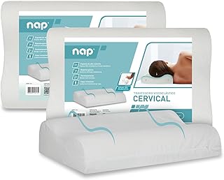 Nap kit 2 peças travesseiro nasa ortopédico cervical alto 14/12cm p