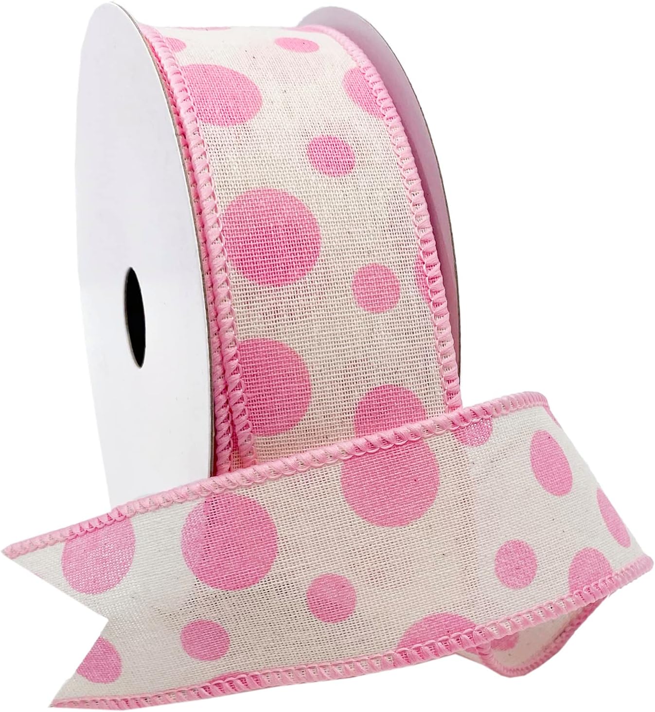 Morex Ribbon Wired Linen Bubble Dots Ribbon, 1.5 inches by 10 Yards, Teal, 7578.40/10-342