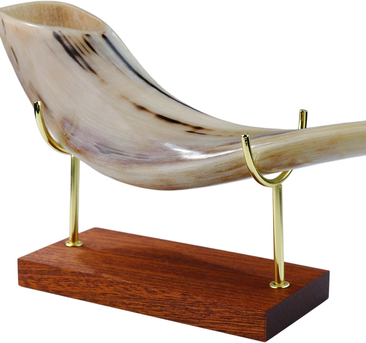HighLight Shofar Stand Handcrafted Metal Wood Ram Horn for Cow Deer Antler Horns 5.91" x 2.76" x 4.33" (Y-Shaped)
