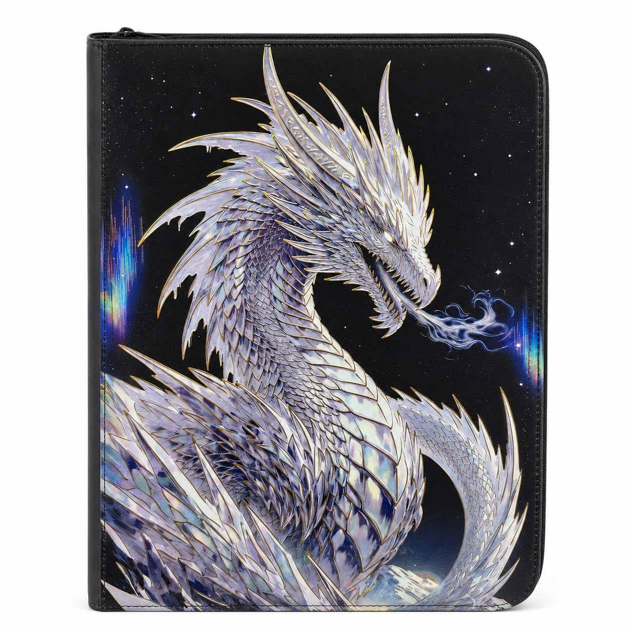 Celestial White Dragon - Raccoglitore per carte collezionabili con 9 tasche, con cerniera, per 360 carte